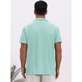 thumbnail image 3 of DARING DIVA Men's Casual Knitted Hollow Out Short Sleeve Shirt XL Light Blue, 3 of 7