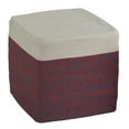 thumbnail image 5 of Cortesi Home Macon Square Rope Pouf Ottoman, Grey and White, 5 of 5