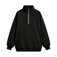 thumbnail image 5 of Horkkom Sweatshirt for Women Long Sleeve Quarter Zip Pullover Sweatshirt Casual Loose Oversized Sweatshirt with Pocket L, 5 of 9