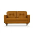 thumbnail image 2 of Bowery Hill Tufted Leather Loveseat in Caramel, 2 of 2