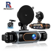 Rimoody 360 Degree View Dash Cam for Cars,4 Channel Dash Cam Car Camera Front and Rear Inside Left Right,3.16” Dashcam with Night Vision,Loop Recording,24H Parking Mode Monitor,Reverse View