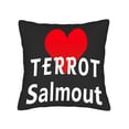 thumbnail image 4 of Set of 2 Throw Pillow Covers 18x18in - Bold Black Square Cushion Cases with Red Heart & " TERROT Salmout " Text for Couch Bed Car Decor, 4 of 8