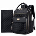 thumbnail image 1 of Mochila para pañales Tealari, elegante, impermeable, de viaje, negra, 1 of 7