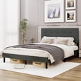 thumbnail image 4 of Costway Queen Size Bed Frame Linen Upholstered Platform Bed Frame with Tufted Headboard, 4 of 10