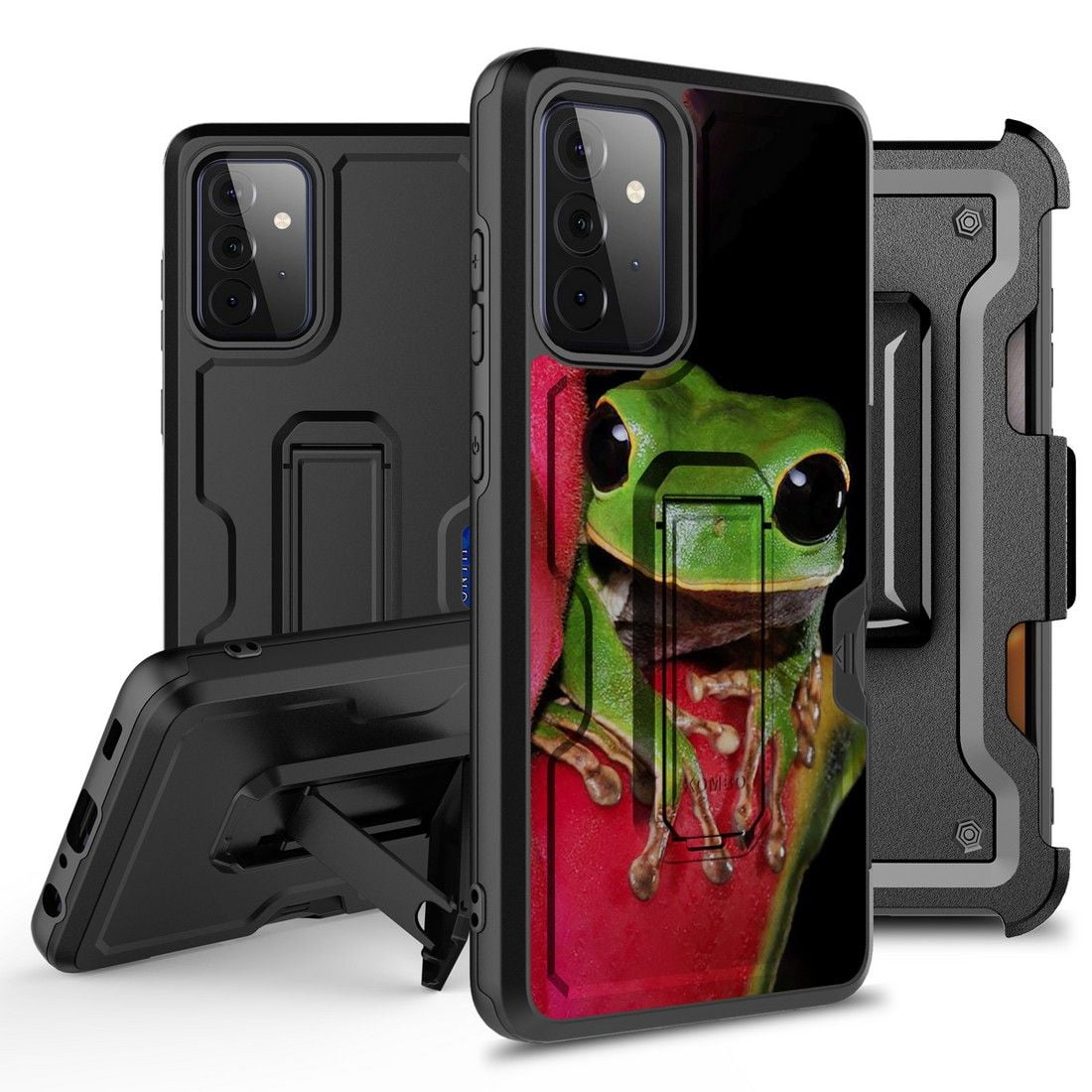 Bemz Armor Kombo Series for Samsung Galaxy A52 5G Case (Heavy Duty Rugged  Kickstand Cover with Belt Clip Holster) with Touch Tool - Tropical Green 