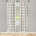 thumbnail image 2 of Ambesonne Salmon 4-Panel Curtains, Basic Hand Drawn Leaves Art, 56"x84", Pale Sage Green Salmon, 2 of 4