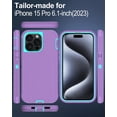 thumbnail image 3 of for iPhone 15 Pro Case, with Screen Protector, Port Protection, Full-Body Non-Slip Silicone Rubber Covered, Military Grade Drop-Proof Shockproof Cover Phone Case, Mint/Purple, 3 of 14