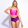 thumbnail image 3 of Metallic Booty Shorts Sparkly Micro Short Shorts - Shiny Sexy Hotpants for Rave Dance Disco Party Costume Purple 2X, 3 of 6