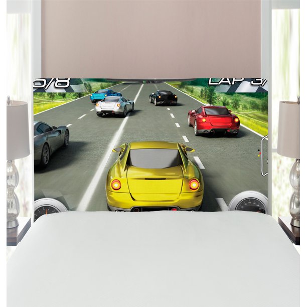 Cars Headboard, Car Racing Speedyspired Illustration Need for Speed