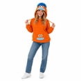 thumbnail image 5 of Big Mouth Monster Hoodies for Women and Kids Cute Fleece Oversized Halloween Pajamas Sherpa Party Pullover Tops Light Blue, 5 of 10