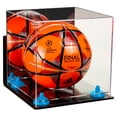 thumbnail image 1 of Deluxe Acrylic Soccer Ball Display Case with Mirror, Wall Mount, Blue Risers and Clear Base (A027-BLR), 1 of 1