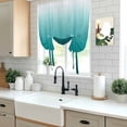 thumbnail image 5 of Teal Ombre Balloon Curtains for Windows, Bedroom Curtains 54 Inch Length, Contemporary Gradient Abstract Art Tie Up Curtains Panels Thermal Insulated Bathroom Curtains Window 42"x54", 5 of 8