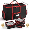 thumbnail image 3 of Ayieyill Premium Christmas Ornament Storage Container with Dividers, Fits Up to 73 Ornaments, 600D Tear Black, 3 of 8