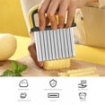 thumbnail image 2 of Potato Chopper Fruit Wavy Slicer with Handle Onion Manual Reusable Frying Cheese Crinkle Chopping Kitchen Hand Tool Bakery Cookware Chef Gadgets Yellow, 2 of 9