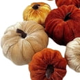 thumbnail image 6 of 12x Velvet Pumpkins Artificial Pumpkins for Autumn Festival Decoration , Orange 12Pcs, 6 of 7