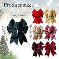 thumbnail image 3 of Dark Red Christmas Tree Velvet Bow, Christmas Tree Topper Bow, 6.7*8.3 inch Christmas Wreath Bow, Large Christmas Bows Xmas Decor Party Supplies Wreath Railing Fences, 3 of 9