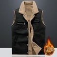 thumbnail image 2 of KDFJPTH Men Autumn And Winter Solid Pocket Sleeveless Top Jacket Coats Vest Blouse Mens Tall Coats, 2 of 5