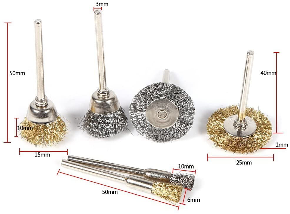 36Pcs Brass Steel Wire Brush Polishing Wheels Full kit for   Rotary Tools 