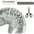 thumbnail image 3 of Dryer Vent Hose Flexible 8" Aluminum Ducting 10Ft Long with 2 Duct Clamps Heavy-Duty Four-Layer Protection for Heating Cooling Ventilation and Exhaust Silver, 3 of 8