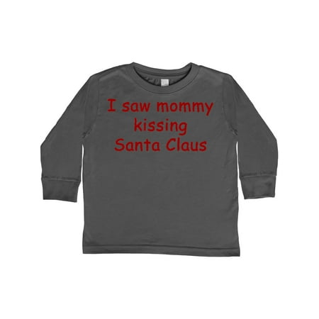 

Inktastic I Saw Mommy Kissing Santa Claus Gift Toddler Boy or Toddler Girl Long Sleeve T-Shirt