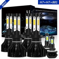 6pcs H7 High H7 Low 881 Fog Light for Hyundai Santa Fe 2007-2008 LED Headlight 6000K White