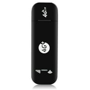 4G LTE USB Modem Mobile WiFi Hotspot with SIM Card Slot 150Mbps DL 50Mbps UL Max 10 Devices External Antenna Ports Black, Version