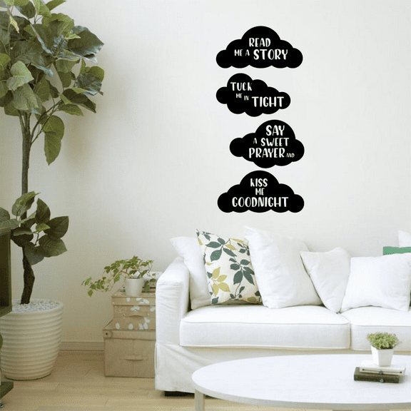 Read Me A Story Tuck Me In Tight Say A Sweet Prayer And Kiss Me Goodnight - Bedroom Wall Decal Wall Art Sticker Sleep Quotes For Kids Adults Girls Boys Room Bedroom Wall Decoration Size (40x40 inch)