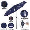 thumbnail image 6 of HomGarden 10FT Outdoor Solar Patio Umbrella, 32LED Lights 8 Aluminum Ribs W/Tile & Crank, Navy, 6 of 10
