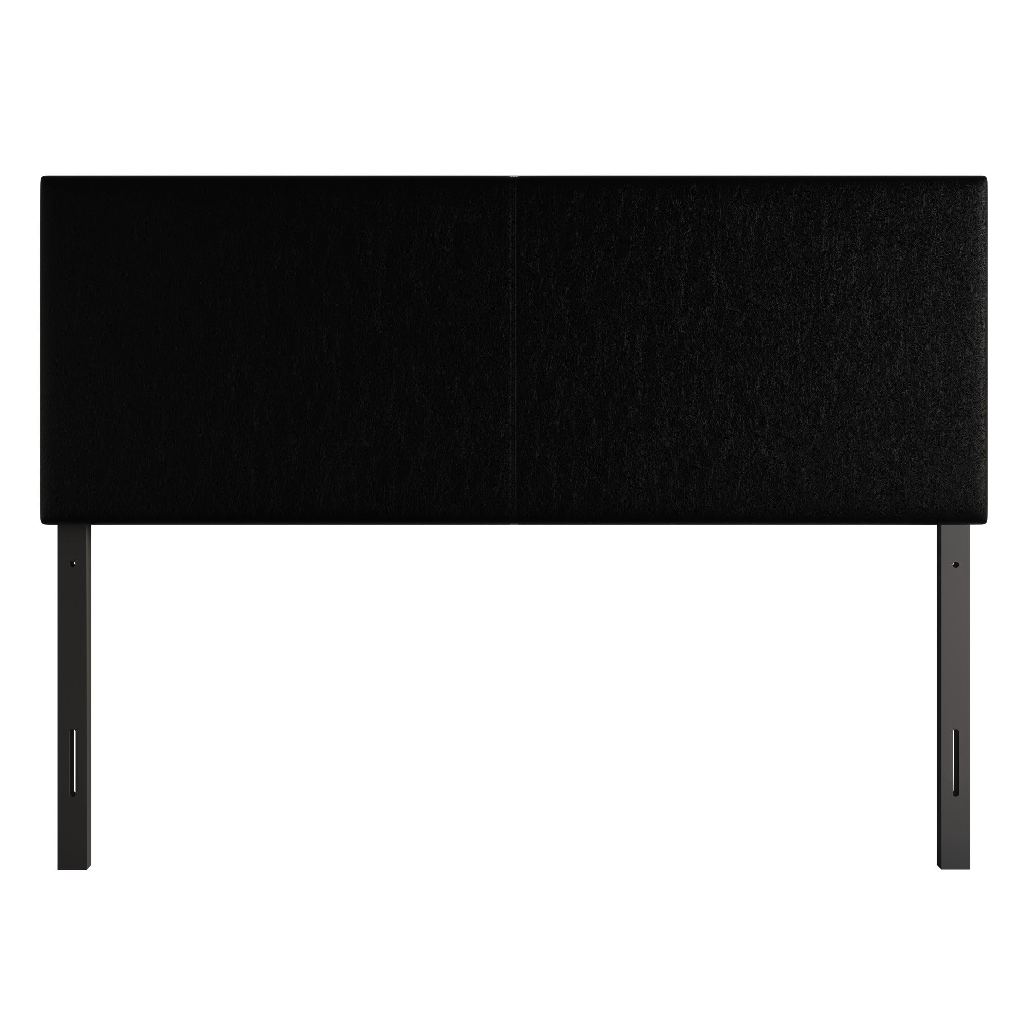 Home Design Hazard Full Upholstered Headboard with Foam Padding and Minimalist Design, Black, Easy Assembly