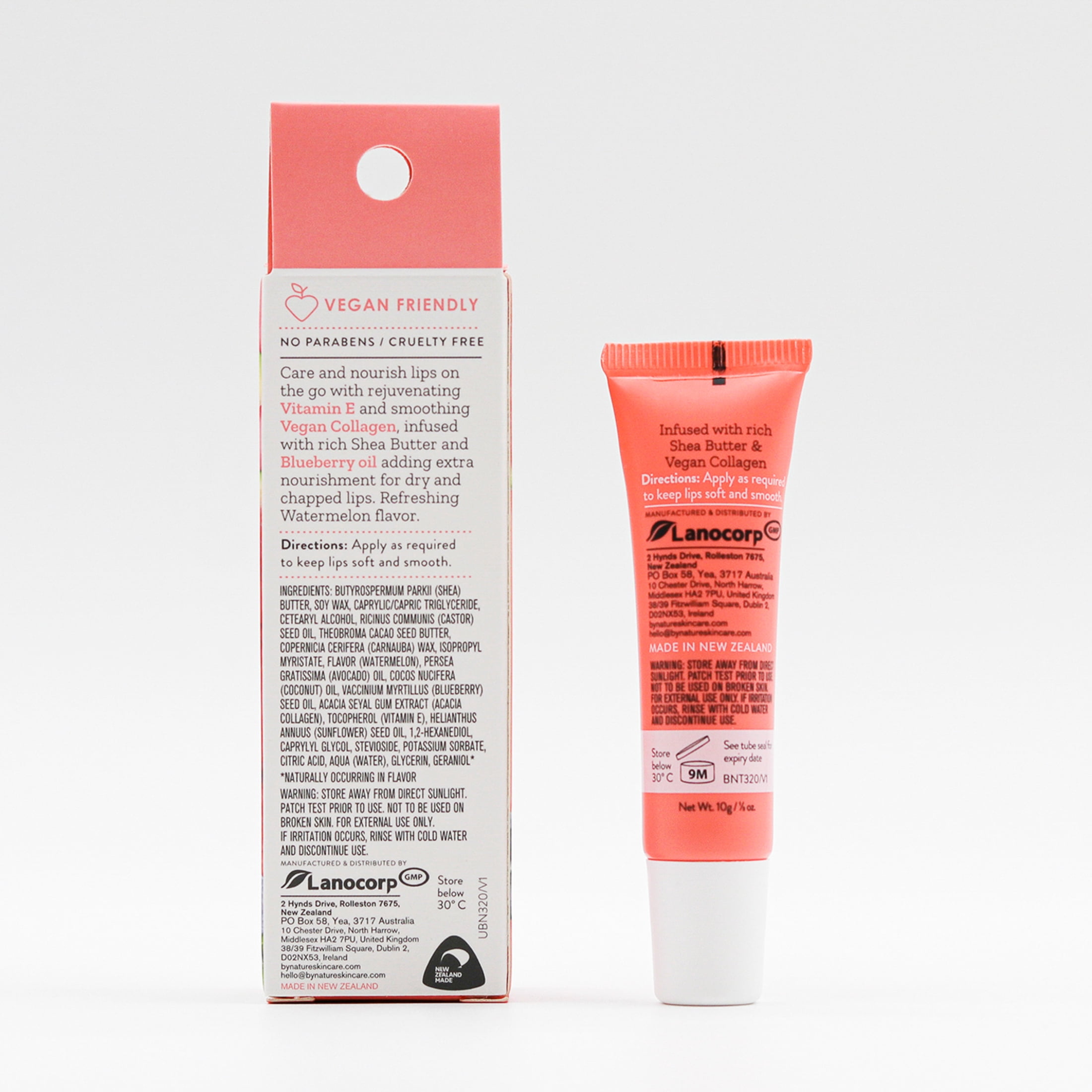 (2 pack) By Nature from New Zealand Watermelon & Blueberry Lip Balm to Rejuvenate & Smooth Lips, 1 Lip Balm