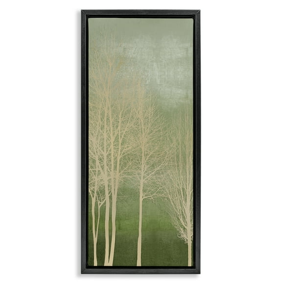 Stupell Industries Subtle Ombre & Tree Landscape & Nature Painting Black Floater Framed Canvas Art Print Wall Art, 11 x 25