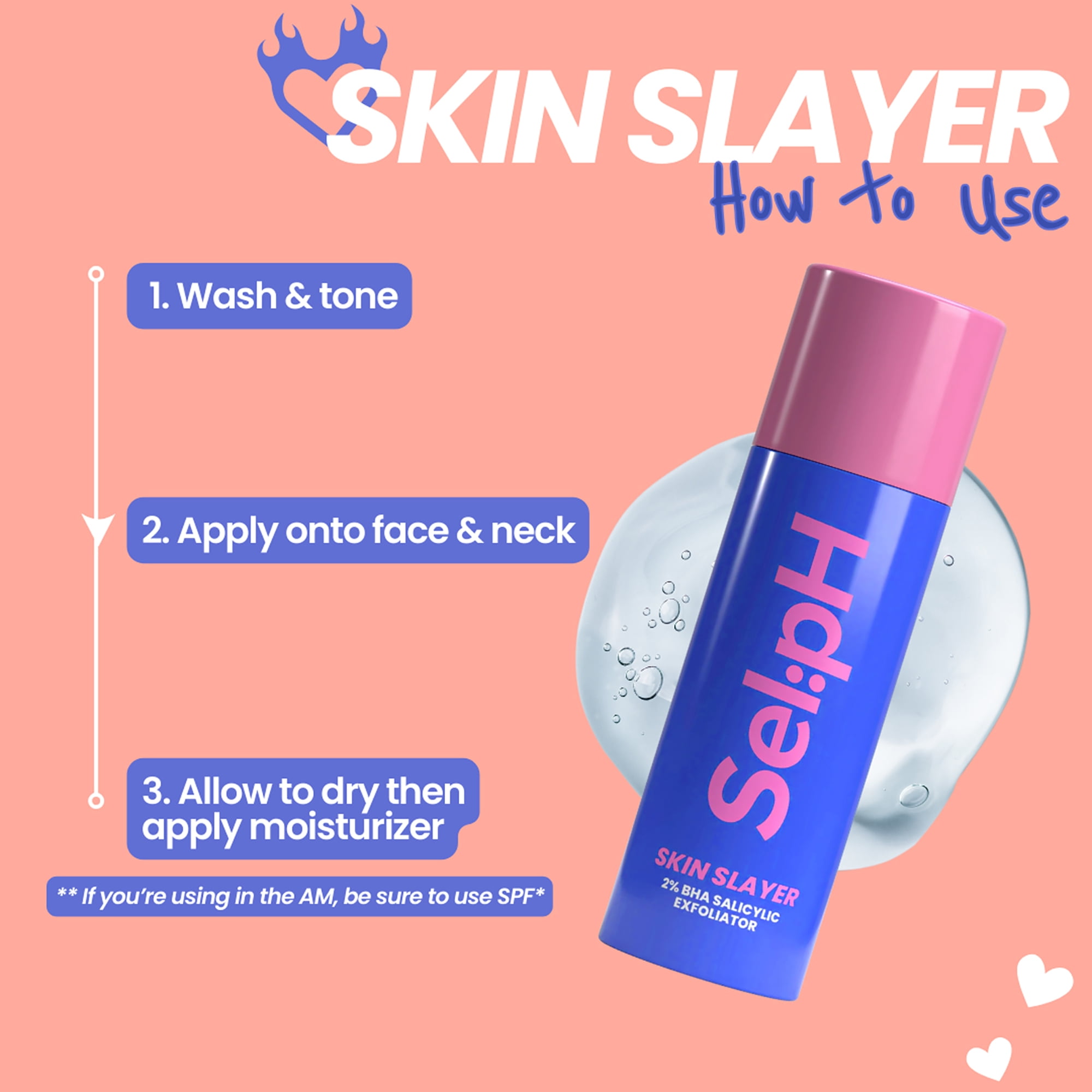 Sel:pH Skin Slayer 2 Percent Salicylic Exfoliator, Face Cleanser, 4 oz