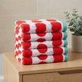 thumbnail image 5 of Unique Bargains 4Pcs Fruit Printed Cotton Soft Absorbent Face Cloths Red 13" x 13", 5 of 6
