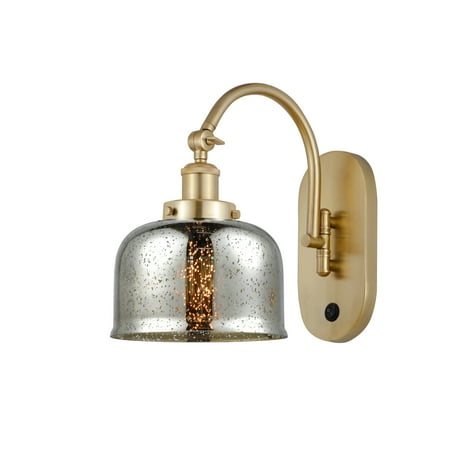 

Innovations Lighting Franklin Restoration Bell - 1 Light 8 Sconce - Arm Swivels Side To Side Silver Plated Mercury/Satin Gold