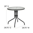 thumbnail image 5 of Flash Furniture 28'' Round Glass Metal Table with Gray Rattan Edging and 4 Gray Rattan Stack Chairs, 5 of 11
