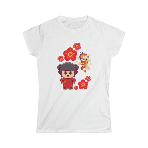 Soluvd Women's Softstyle Dragon Girl Tee