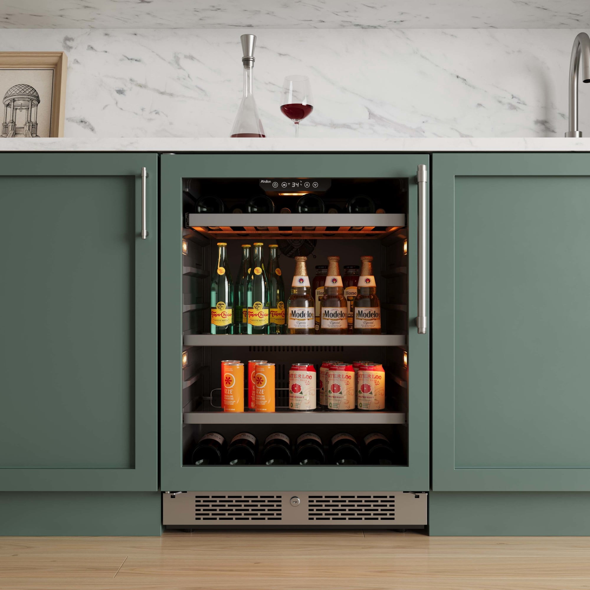 Avallon Awbc242lh 24" Wide 14 Bottle Capacity And 82 Can Capacity Left Hinge Wine And
