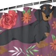 thumbnail image 3 of Dachshund Dog and Flower Floral Shower Curtain 72"x84" ,Bathroom Decorative Shower Curtains Set with 12 Hooks,Modern Waterproof Washable Shower Curtain, 3 of 6