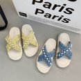 thumbnail image 4 of Sandalias y zapatillas de perlas estilo hada, ropa exterior para mujer, zapatos de tacón de plataforma de gama alta para verano estilo playa, 4 of 6