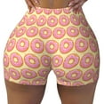thumbnail image 2 of Susaid Donuts With Pink Glaze Print Intensify Workout Shorts for Women Seamless Scrunch Short Gym Yoga Running Sport Active Exercise Fitness Shorts-Medium, 2 of 8