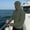 Army Green, variant on Men's Slim-Fit Full-Face Zip Balaclava Hood Top with Thumb-Hole Cuffs, Quick-Dry Stretch Long-Sleeve, UPF Fabric for Kayak Trips White M