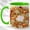 Green, variant on Pumpkin Floral Wreath Coffee Mug, Autumn Harvest Mug, Ceramic 11 oz