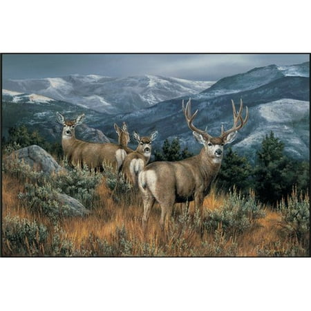 Custom Printed Rugs Last Glance Mule Deer Doormat (Best Time To Hunt Mule Deer In Montana)