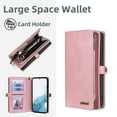 thumbnail image 2 of for Samsung Galaxy S25 Plus Case for Women Men, Removable Durable PU Leather Magnetic Flip Strap Wristlet Zipper Purse Card Holder Detachable Wallet Phone Cases for Samsung Galaxy S25 Plus, Pink, 2 of 7