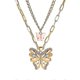 thumbnail image 2 of 1pc Dual-layer R Necklace Crafted Fash Accessory Necklace For Wedding Banquet, 2 of 4