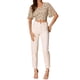 thumbnail image 2 of INSPIRAR CHIC Blusas Cortas de Manga Corta con Cuello en V de Verano con Estampado Floral M Amarillo Claro, 2 of 6