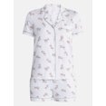 thumbnail image 6 of Joyspun Women's Dreamy Soft Collection Notch Collar Top and Shorts Pajama Set, 2-Piece, Sizes XS-3X, 6 of 6