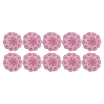KDFWDM 10 Pcs Crochet Doilies Crochet Flower Coasters Handmade Colored Cotton Coaster, Round Lace Placemats with Floral Patterns Cloth Set for Wedding Party Decoration