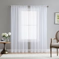 thumbnail image 1 of Cortinas transparentes HLC.ME blancas de 183 cm x 183 cm para dormitorio, juego de 2, 1 of 8
