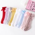 thumbnail image 4 of 9-Color Spring Summer Baby Socks Big Butterfly Net Eye Tube Socks Knee Length Loose Mouth Children Girl Socks red M-1-2Years, 4 of 6